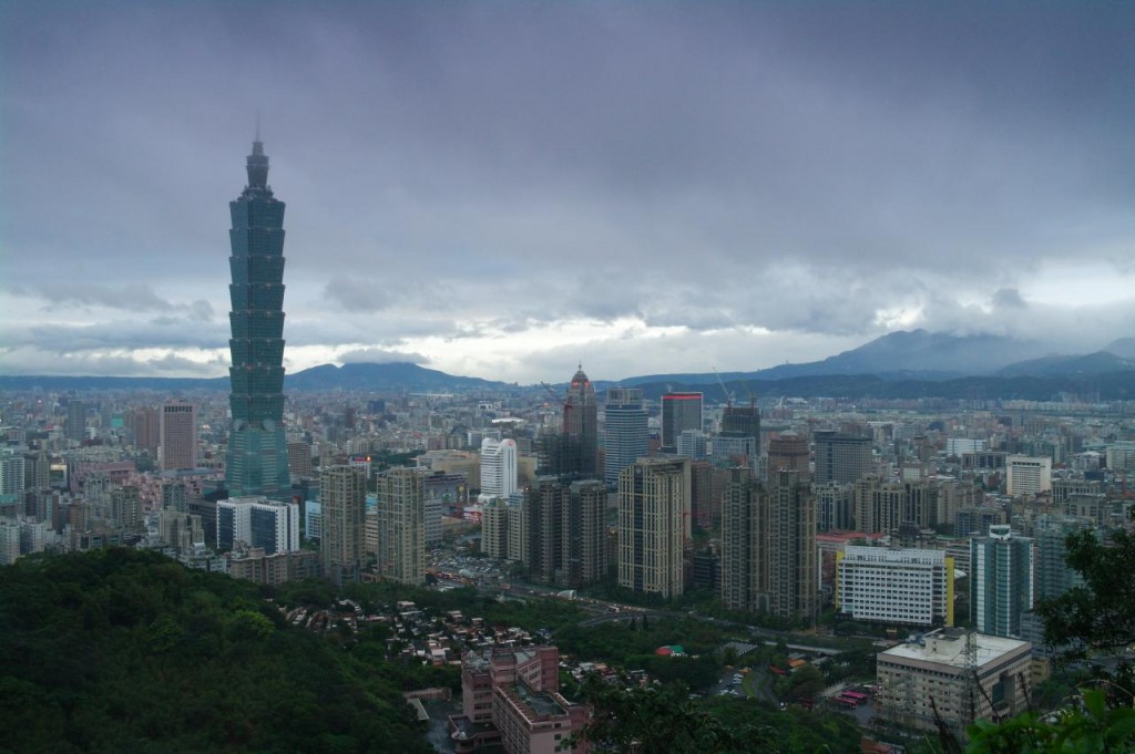 Výhled na Taipei z hory Xiangshan