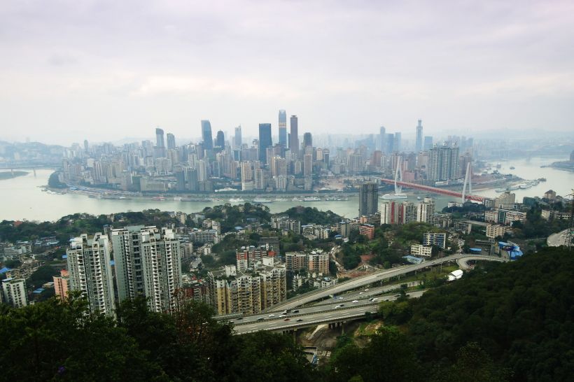 Výhled na Chongqing z hory Nanshan